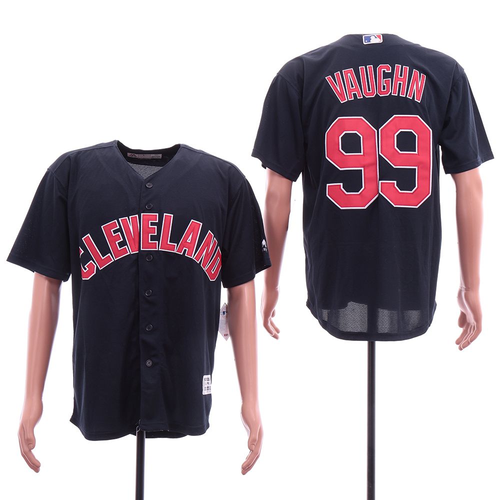 Men Cleveland Indians 99 Vaughn Blue Elite MLB Jerseys